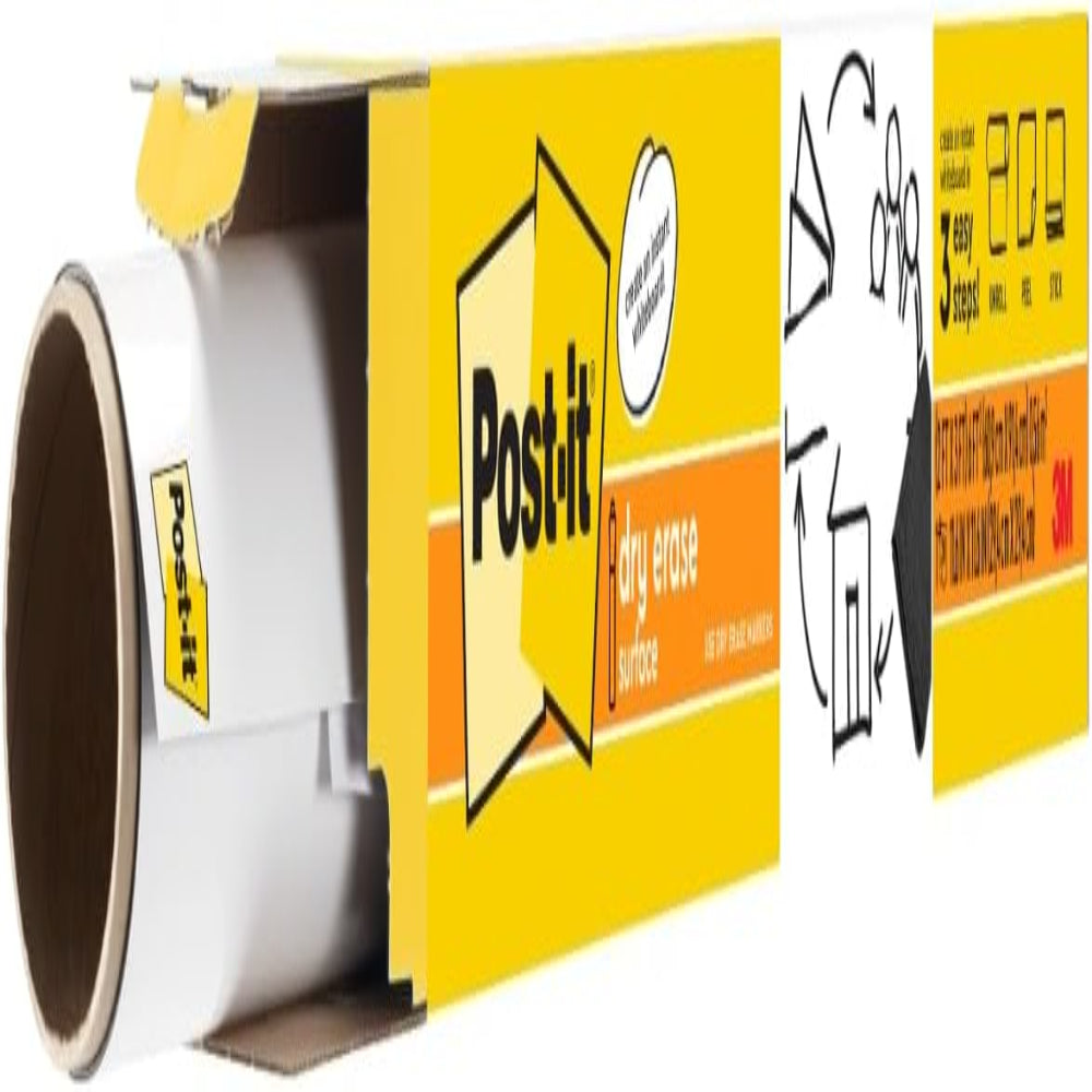 Post-it Dry Erase Peel-and-Stick Whiteboard Film – 3 ft × 2 ft, Removable Writable Surface