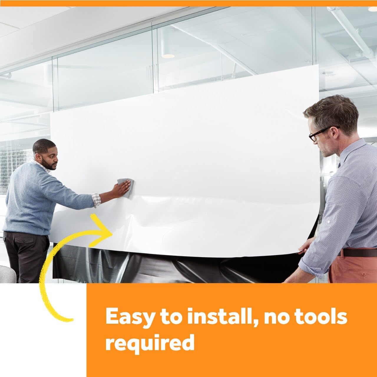 Post-it Dry Erase Peel-and-Stick Whiteboard Film – 3 ft × 2 ft, Removable Writable Surface