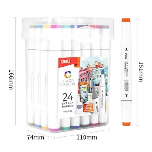 Sketch Marker 24col Bullet 1mm, Chisel 7mm