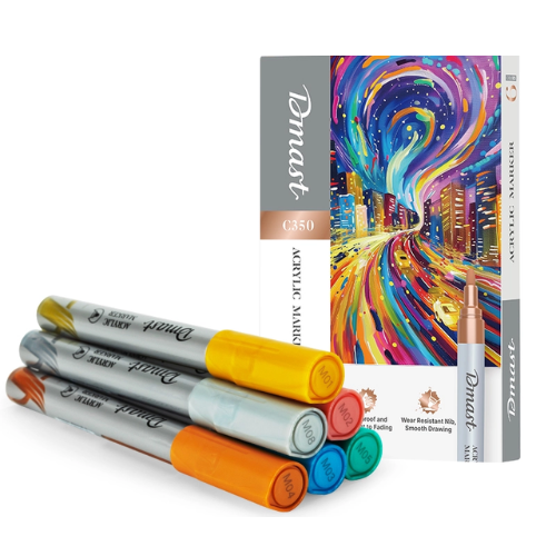 Dmast Acrylic Marker Bullet Tip 2mm 6 Color