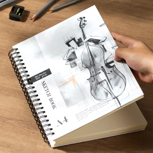 Dmast A4 Spiral Sketch Book 60 Sheets 160gsm (Vertical)