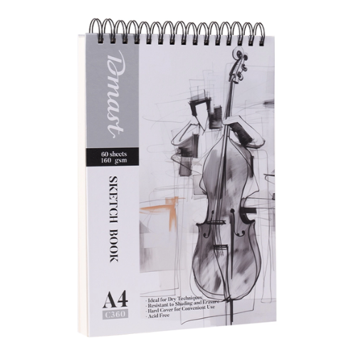 Dmast A4 Spiral Sketch Book 60 Sheets 160gsm (Horizontal)
