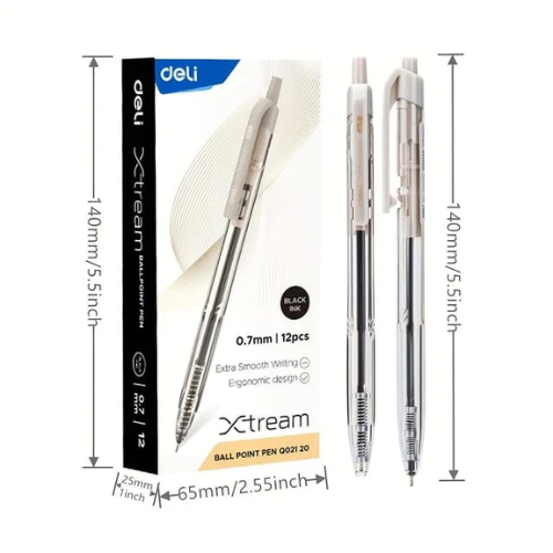 Retractable Smooth Ball Point Pen.7mm (BK)