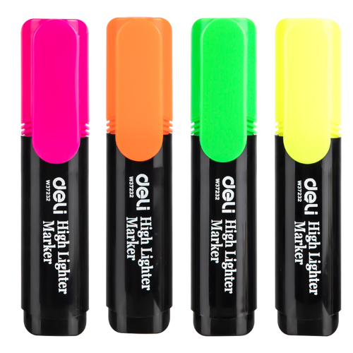 Highlighter PVC Bag (YL, GN, OR, PK) (1X4)