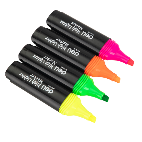 Highlighter PVC Bag (YL, GN, OR, PK) (1X4)