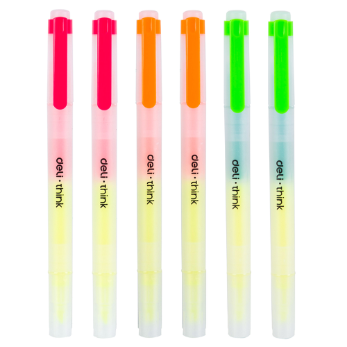 Deli Dual Tip Highlighter(1x6)Asst