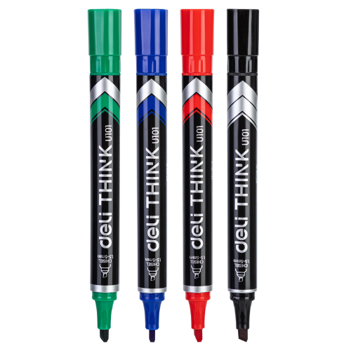 Permanent Marker Chisel 1.5-5mm(Bk,Rd,Bl,Gr)