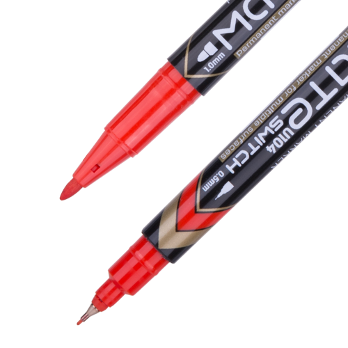 Dual Tip Permanent Marker 0.5mm/1m(1x12)Red