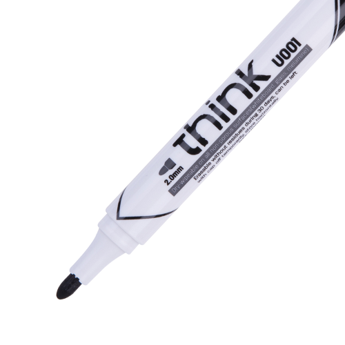 Dry Erase Marker Bullet Think Black (1x12)