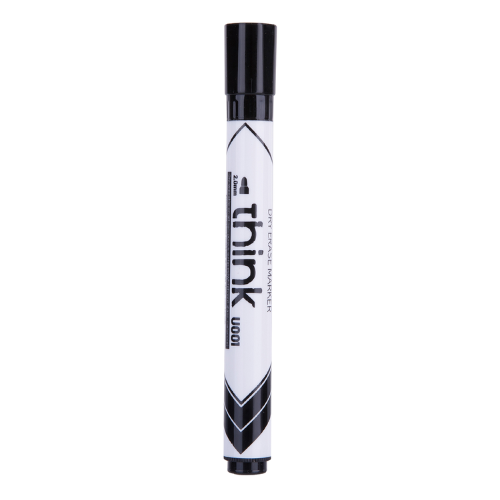 Dry Erase Marker Bullet Think Black (1x12)