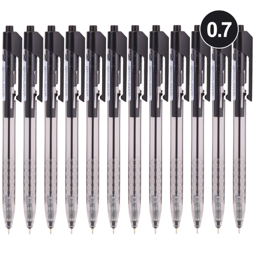 Ball Point .7mm Bk (1x12)(Retractable)