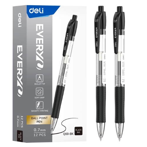 Retractable Smooth Ball Point Pen 0.7mm (1X12)