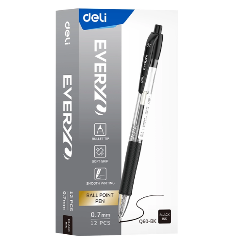 Retractable Smooth Ball Point Pen 0.7mm (1X12)