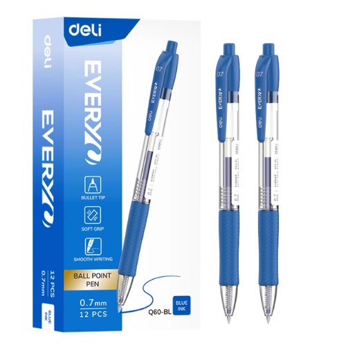 Retractable Smooth Ball Point Pen 0.7mm (1X12)