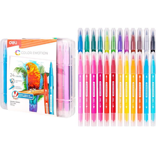 Washable Felt Pen 24 Color Brush Tip