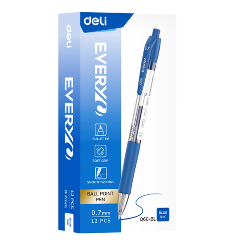 Retractable Smooth Ball Point Pen 0.7mm (1X12)