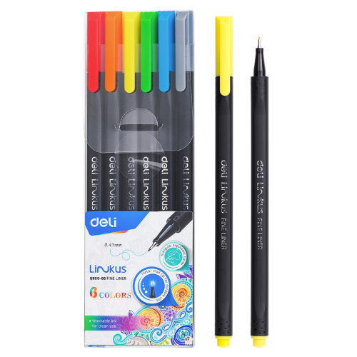 Fine Liner 6 Colors 1-5mm Washable