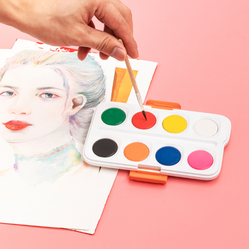 Water Color Cake Paint 8 Color+Brush