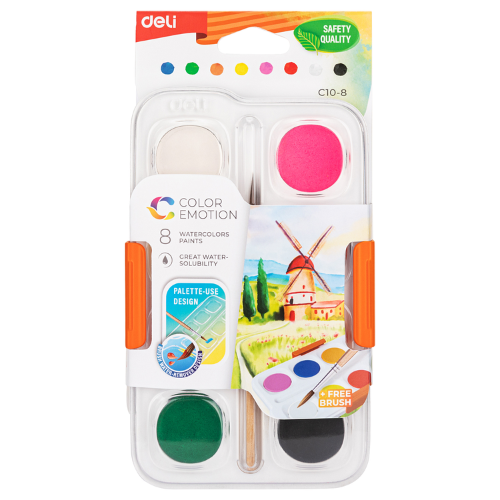 Water Color Cake Paint 8 Color+Brush