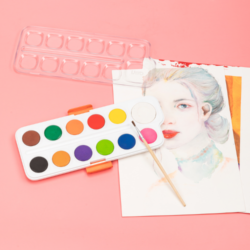 Water Color Cake Paint 12 Color+Brush