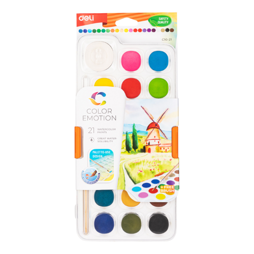 Water Color Cake Paint 21 Color+Brush