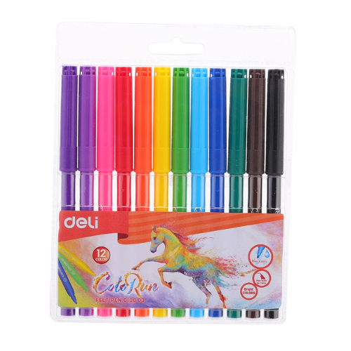 Sketch Pen 12 Color Pvc Bag Washable