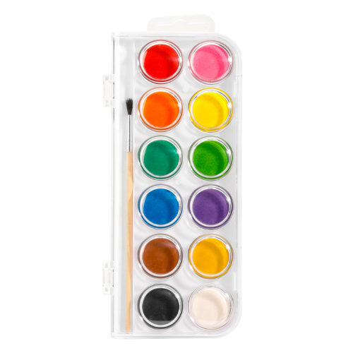 Water Color Cake Paint 12 Color With Brush