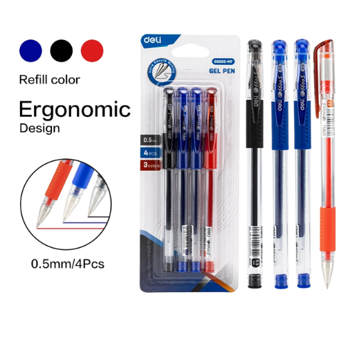 Gel Ink Pen 0.5mm (1x4) (Assorted)