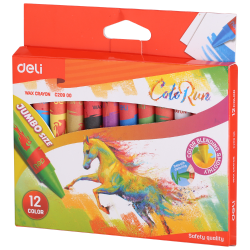 Wax Crayon 12 Colors Jumbo