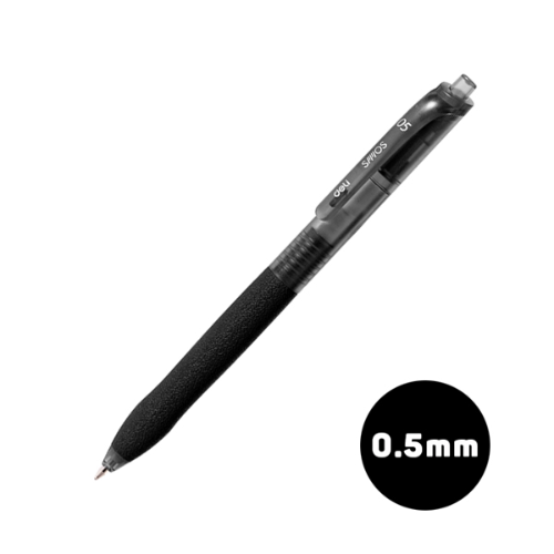 Retractable Soft Grip Gel Ink Pen 0.5mm (1x12)