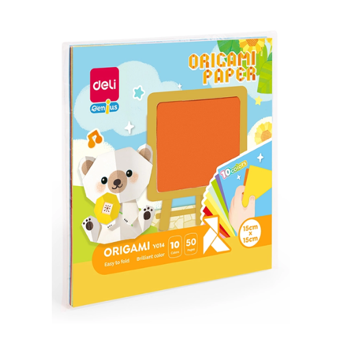 Deli Origami Paper 10 Color 50 Sheets 15x15cm