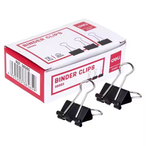 Black Binder Clips 19mm (1X12)
