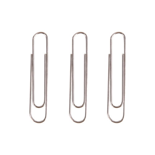 Deli Nickel Plated Paper Clips 50mm (1x100)