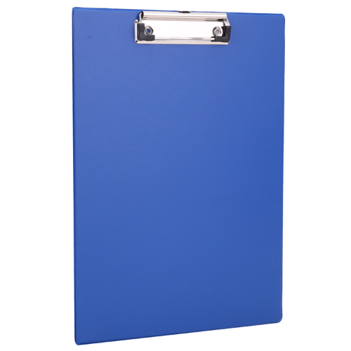 A4 PVC Single Sided Pressure Clipboard Blue