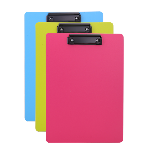 A4 Single Sided Clipboard Pre/clip (Bl, Gn, Pk)