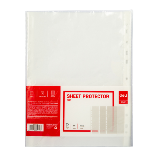 A4 PP 11-Hole Sheet Protector 50 Micron (1x20)
