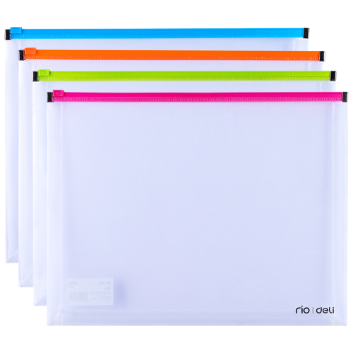 Deli A4 Transparent Zip Bag