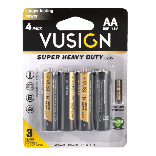 Battery AA Heavy Duty Carbon 1x4pcs