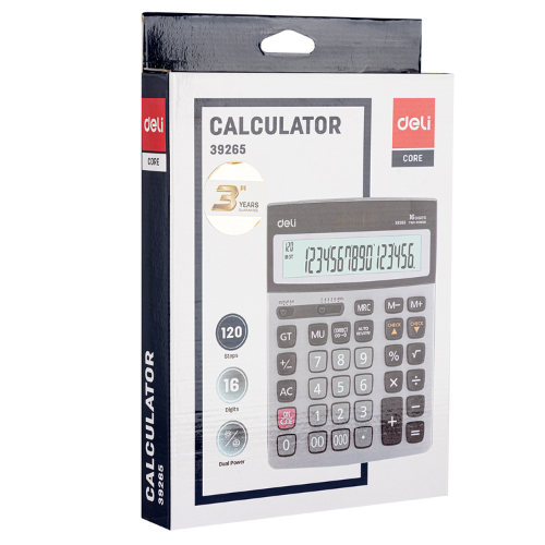 Dual Power Calculator Metal 120 Steps 16 Digits