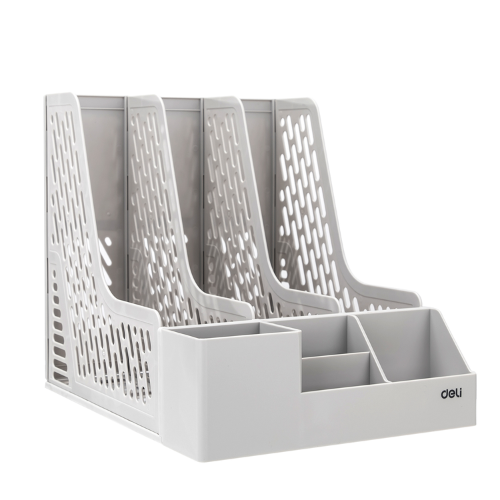 Magazine Rack 3pcs Attached W/organiser(Grey)